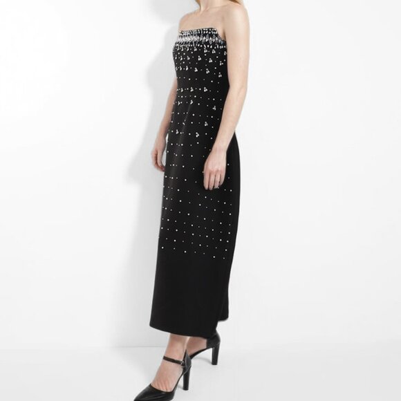 Handwork Dresses & Skirts - Stunning Embellished Crystal Bodice Midi Dress/Black Gown